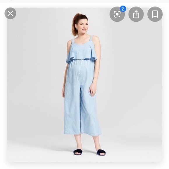 linen maternity jumpsuit
